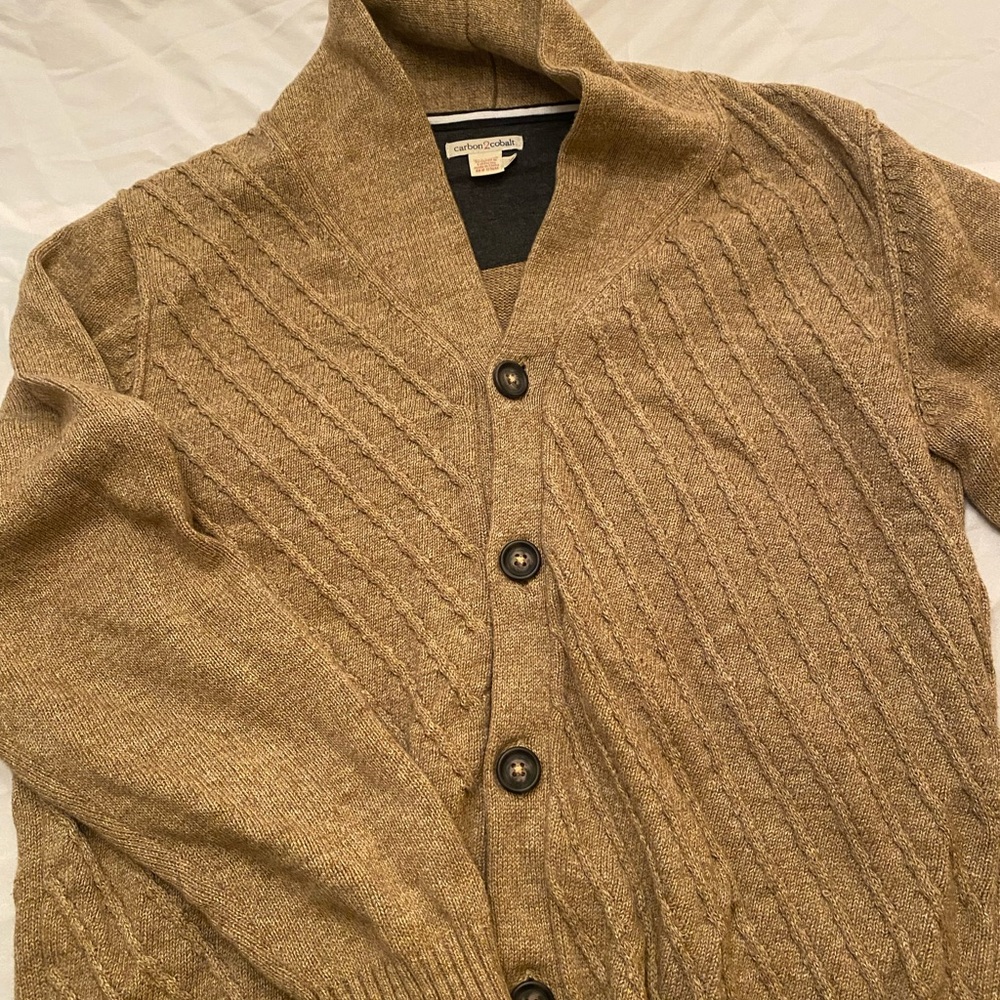 Men's Brown Cardigan Sweater